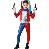 Costume rouge et bleu de Harley la maléfique pour filles