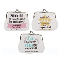 Porte-monnaie avec phrases assorties - 1 pc.