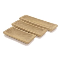 Assiette rectangulaire en bois - DCasa - 3 pcs.