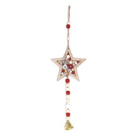 pendentif décoré de 30 cm en forme d'étoile en bois
