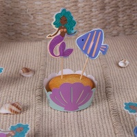 Set de cercles et de piques à motif de sirène - 6 unités