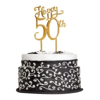Bouchon de gâteau 50e anniversaire en acrylique - Dekora