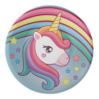 Assiettes magiques licorne 18 cm - 8 pcs.