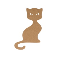 Silhouette MDF 15 cm : Chat assis