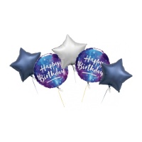 Bouquet Espace Joyeux Anniversaire - 5 pcs.