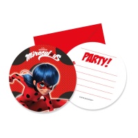 Invitations Coccinelle en action - 6 pcs.