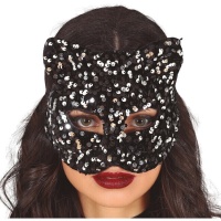 Masque de chat avec paillettes