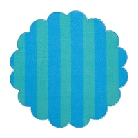 Set de table rond bicolore à ondulations et rayures