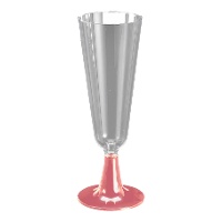 Verre en plastique de 150 ml avec pied coloré - 4 unités