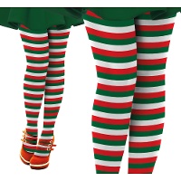 Collants à rayures rouges, blanches et vertes