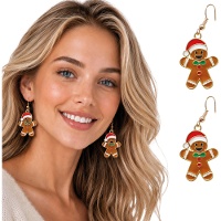 Boucles d'oreilles bonhomme en pain d'épices