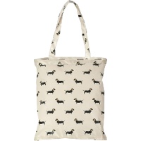 Sac en toile Teckel imperméable avec fermeture éclair