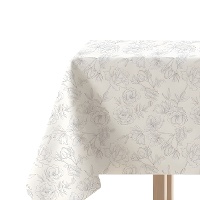 Nappe de 2,00 x 1,45 m en tissu de fleurs et feuilles