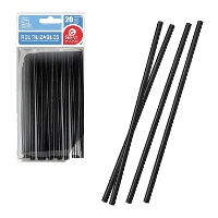 Pailles noires en plastique de 19,70 cm - Best Products - 20 unités
