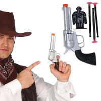 Pistolet de cow-boy argenté de 22 cm
