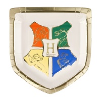 Assiettes Harry Potter avec écusson de Poudlard 26 x 18 cm - lot de 6