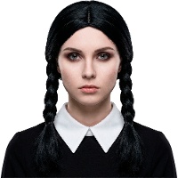 Perruque noire à tresses