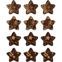 Figurines en chocolat belge Étoiles Bronze - 12 unités