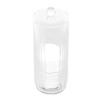 Boîte à cotons démaquillants transparente