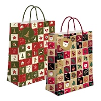 Sac cadeau de 23 x 18 x 10 cm à motifs de Noël - 1 unité