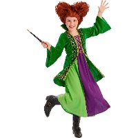Costume de sorcière de Salem vert pour fille