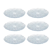 Assiette bleue translucide de 28 cm - Vivalto - 6 pcs.