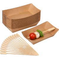 Pack apéritif composé de coupelles de 11 x 7 cm et de piques de 10,5 cm - 20 packs