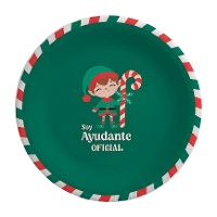 Assiettes motif lutin de Noël de 18 cm - 8 pièces