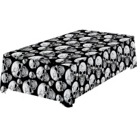 Nappe têtes de mort noire 1,37 x 2,74 m