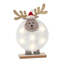 Figurine de renne de Noël avec paillettes et lumières