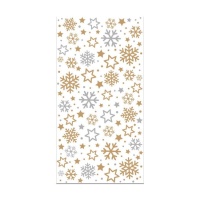 Sacs à bonbons transparents avec flocons de neige 24 x 12,5 cm - Decora - 20 pcs.