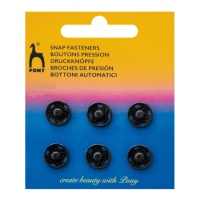 Boutons-pression noirs de 1,3 cm - Poney - 6 paires