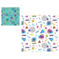 Tissu en coton des années 80 - Indigo