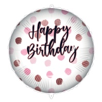 Ballon rose personnalisable Happy Birthday 46 cm - Procos