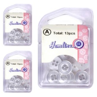 Boutons blancs 4 trous de différentes tailles - Ourlet - 13 pcs.