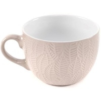 Mug à feuilles beige 550 ml - DCasa