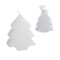 Bougie blanche en sapin 15,5 x 13 cm - 1 pièce