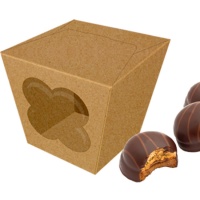 Boîte à biscuits et à chocolat en kraft 12 x 12 x 11 cm - Pastkolor - 1 pc.
