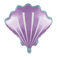 Ballon Silhouette coquillage violet 51 cm