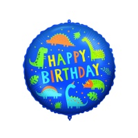 Dino Party Happy Birthday Ballon rond 46 cm - Procos