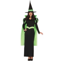 Costume adulte de sorcière vert fluo