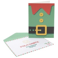 Carte de voeux de Noël avec lutin aide - 1 unité