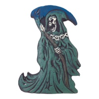 Pierre tombale en forme de squelette de mort enragée 43 x 32 cm