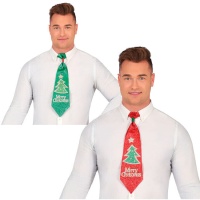 Cravate de Noël avec le sapin Merry Christmas 45 cm - 1 pc.