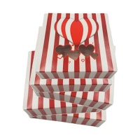 Boîte à gâteaux avec coeurs et rayures 24 x 24 x 7,5 cm - Sweetkolor - 5 unités