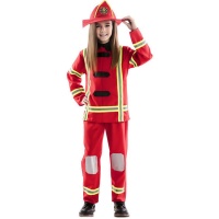 Costume de pompier rouge avec chapeau pour enfants