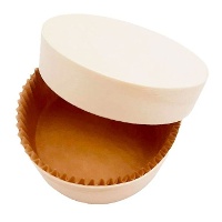 Moule rond en bois 15 x 4 cm avec couvercle et caissette en papier