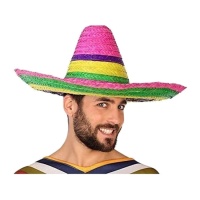 Chapeau mexicain multicolore 50 cm