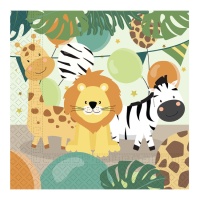 Serviettes de table Safari 16,5 x 16,5 cm - 20 pcs.