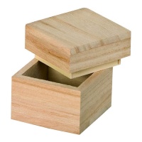 Boîte en bois carrée de 5 x 5 cm
